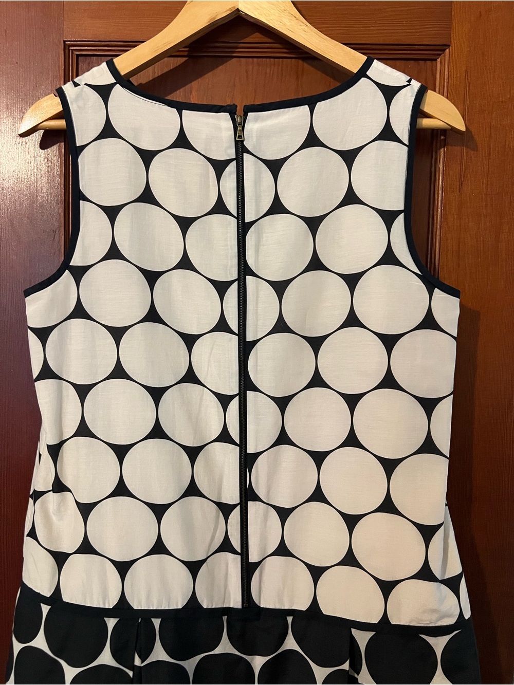 Ann Taylor LOFT Sleeveless Retro Mod Dress Size 8 Polka Dot Fit & Flare - Picture 9 of 10